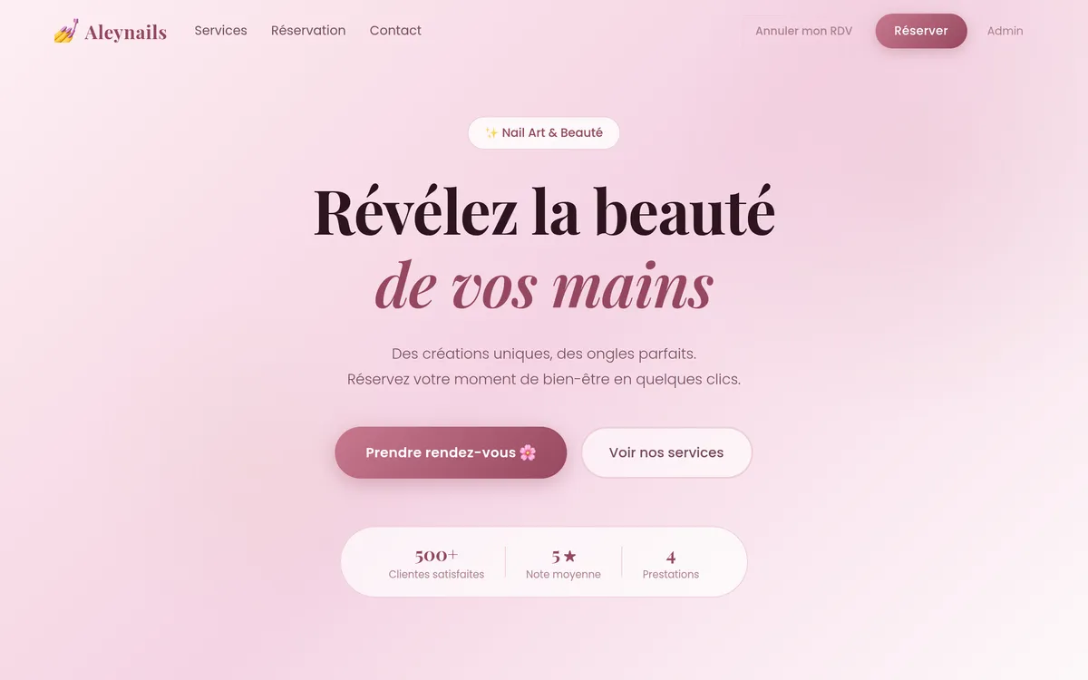 Capture du site Aleynails