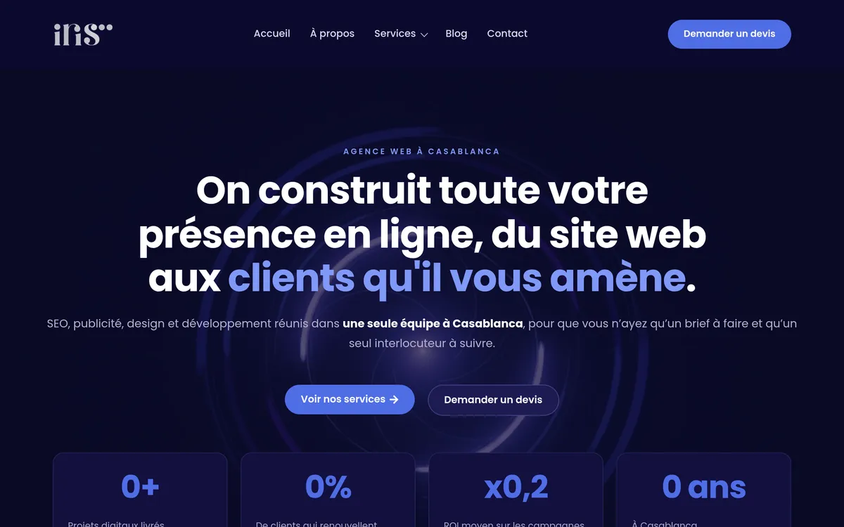 Capture du site Iris